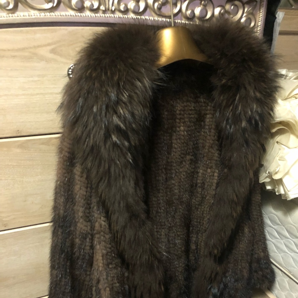 Dark brown Mink & Fox 3/4 jacket